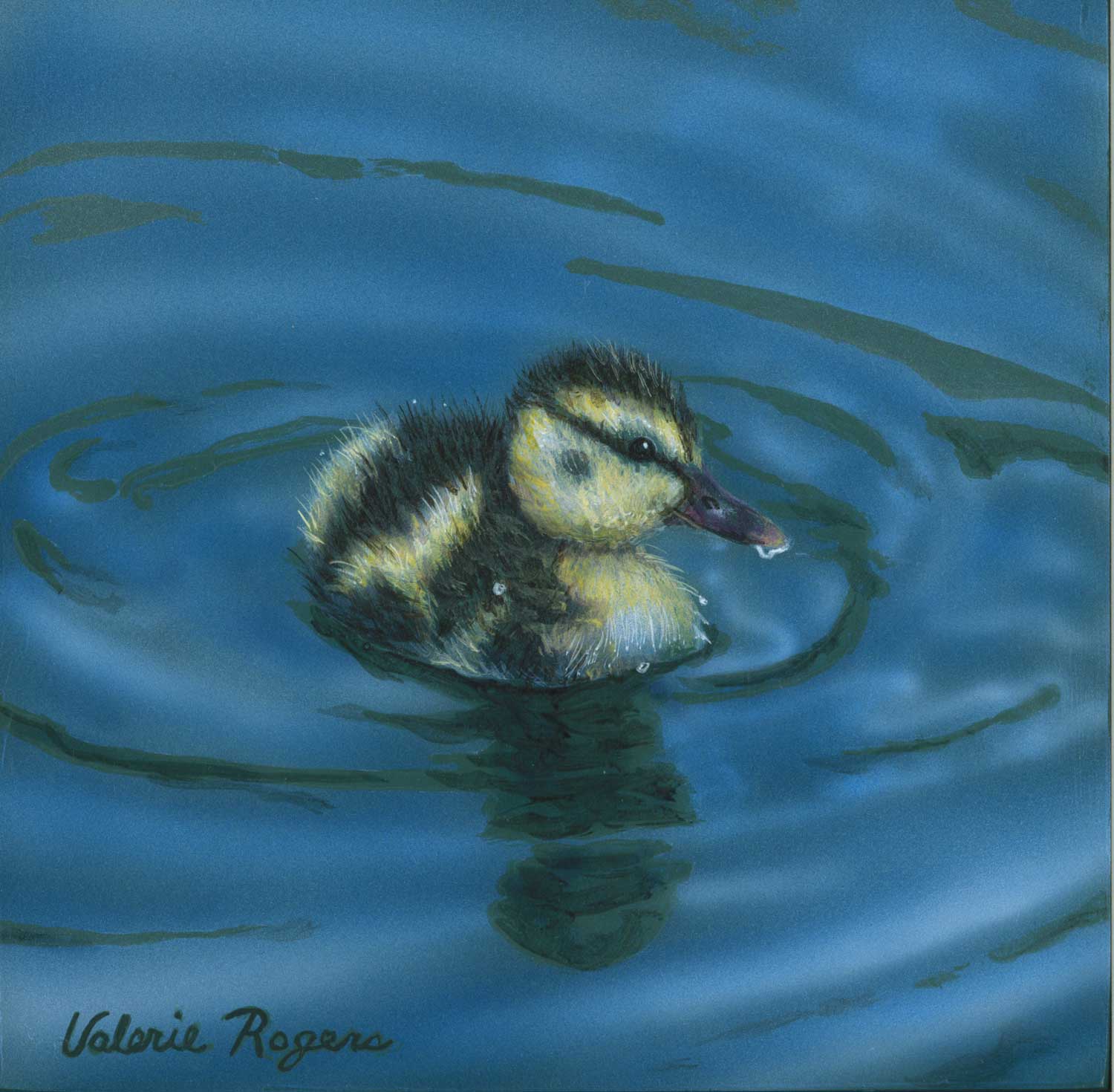 small duckling painting by Valerie Rogers